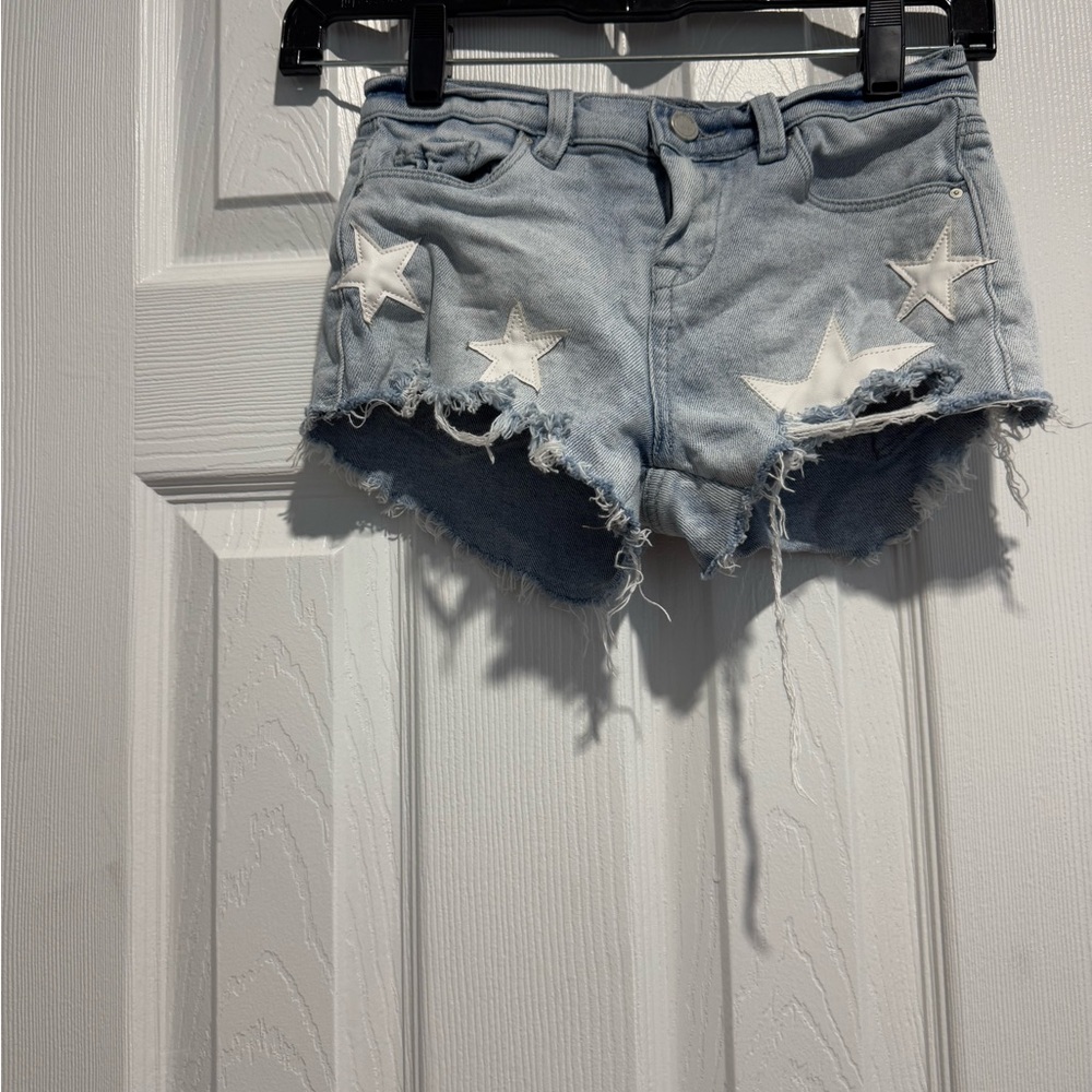 Kids Denim Star-Embellished Blank NYC Shorts